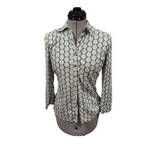 Boden Stretch Cotton Button Down SZ 6 Pretty Buttons Comfortable Classic